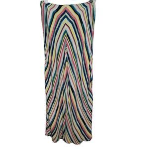 Monsoon Women's Multicolor Striped Boho Style Maxi Skirt Size 4
